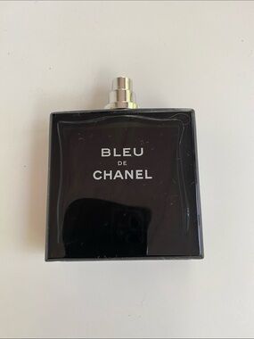 CHANEL Bleu de CHANEL Black and Silver Men's Fragrance Bottle
